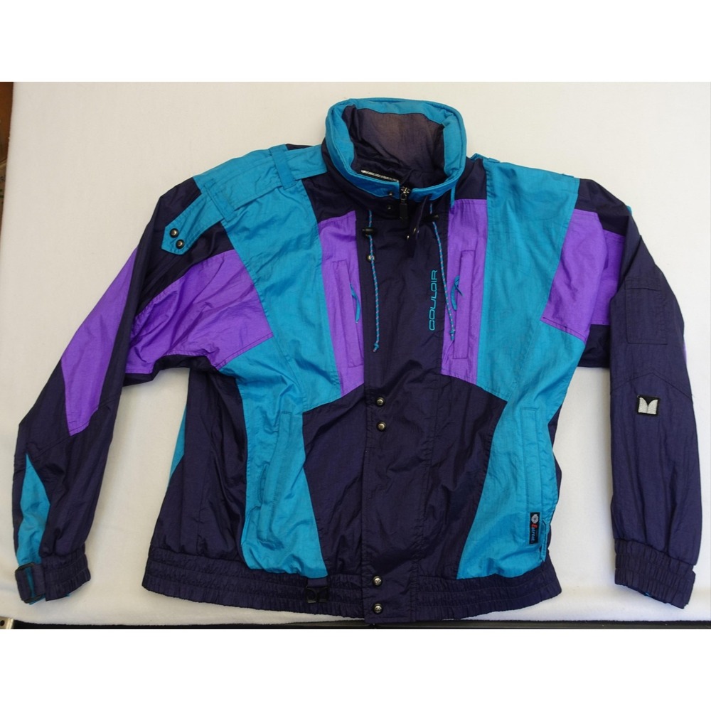 Couloir Ski Jacket Mens 44 Multicolor Colorblock Nylon Vintage Winter Retro